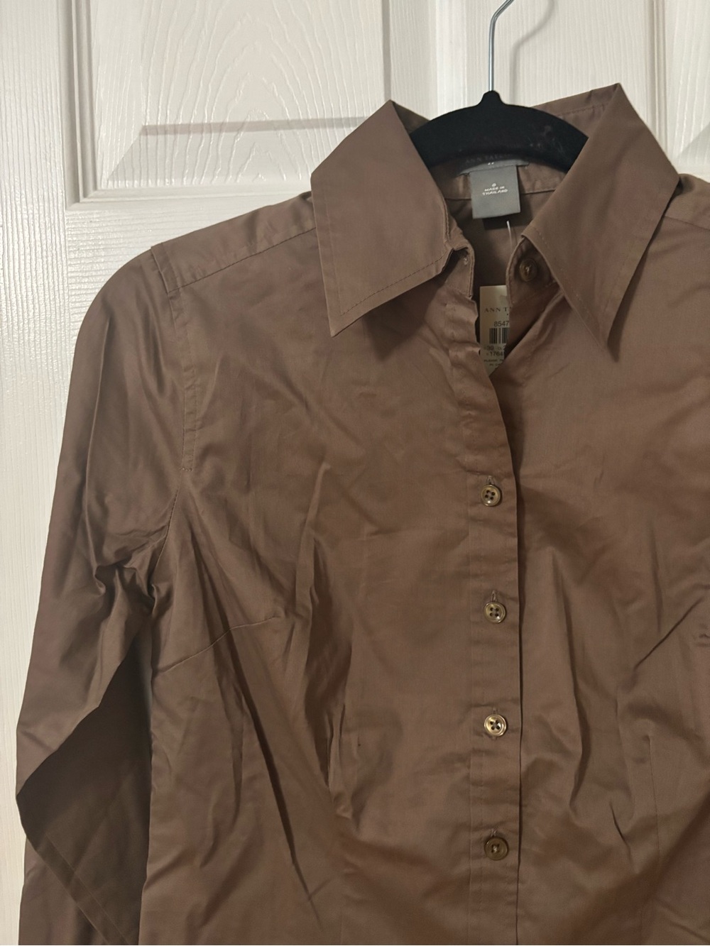 Ann Taylor Brown Button-Front Blazer Shirt